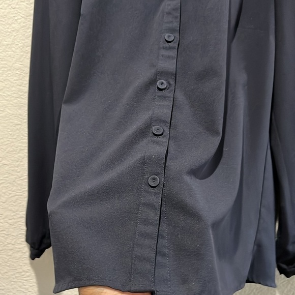 THE LIMITED BLOUSE LACE WOMENS POLY SIZE Medium NAVY BLUE Business Casual - Picture 7 of 10